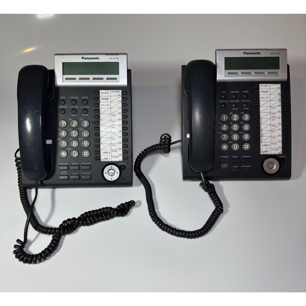 Panasonic KX-DT333-B Black Digital Display Office Phones Untested As Is Lot of 2